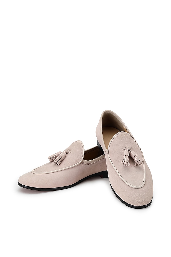 Pink Suede Slip-On Shoes by SHUTIQ