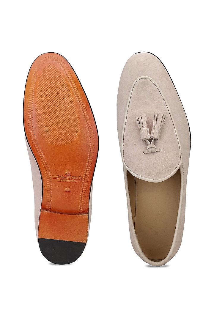 Pink Suede Slip-On Shoes by SHUTIQ at Pernia's Pop Up Shop