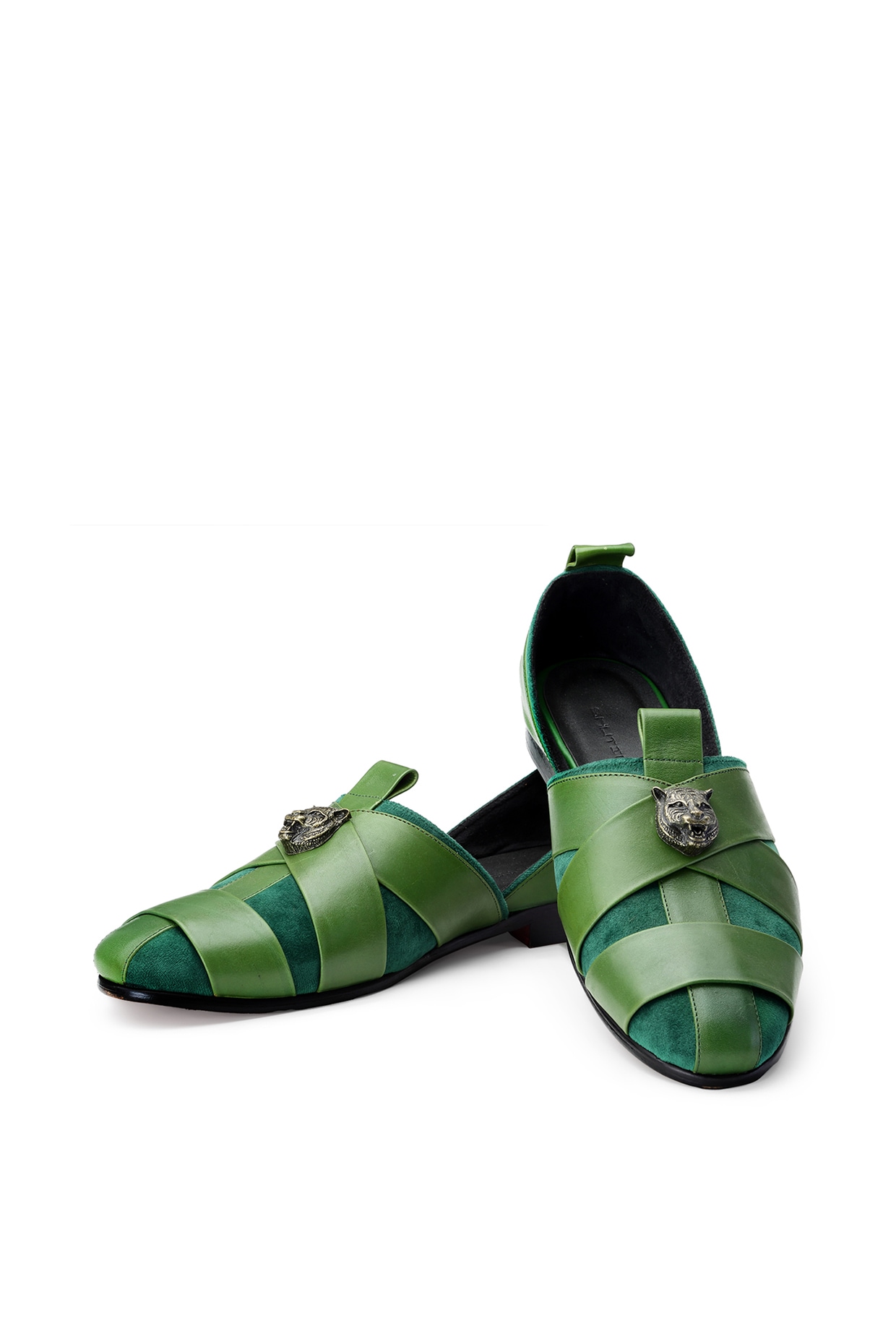 Emerald green fashion designer shoes