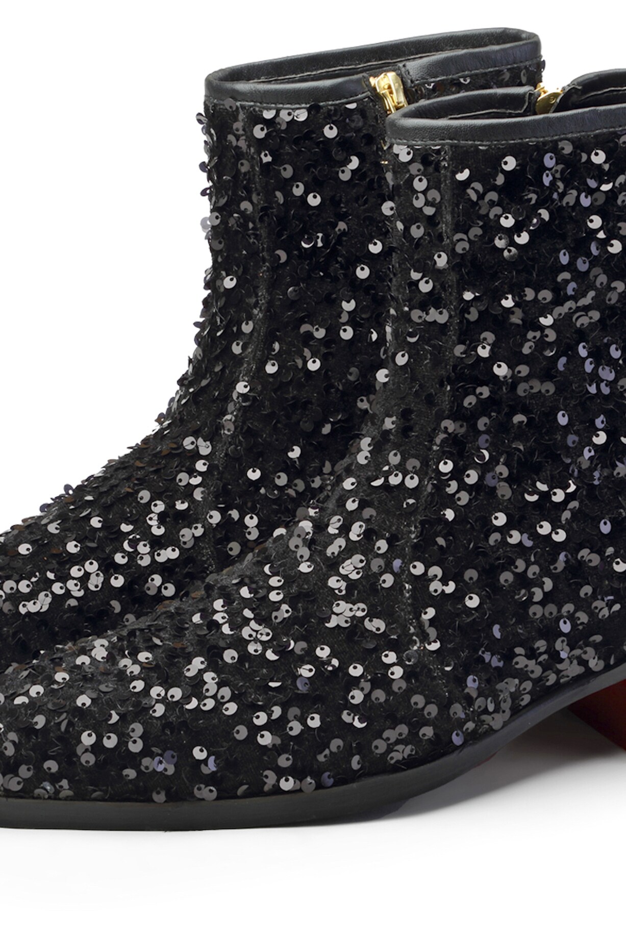 Buy SHUTIQ Black Suede Leather Shimmer Ankle Boots at Pernia