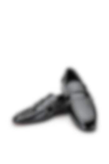 Black Patent Leather Slip-On Shoes by SHUTIQ at Pernia's Pop Up Shop