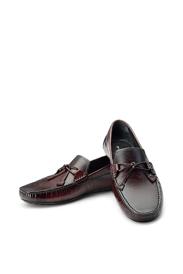 Burgundy Leather Loafers by SHUTIQ