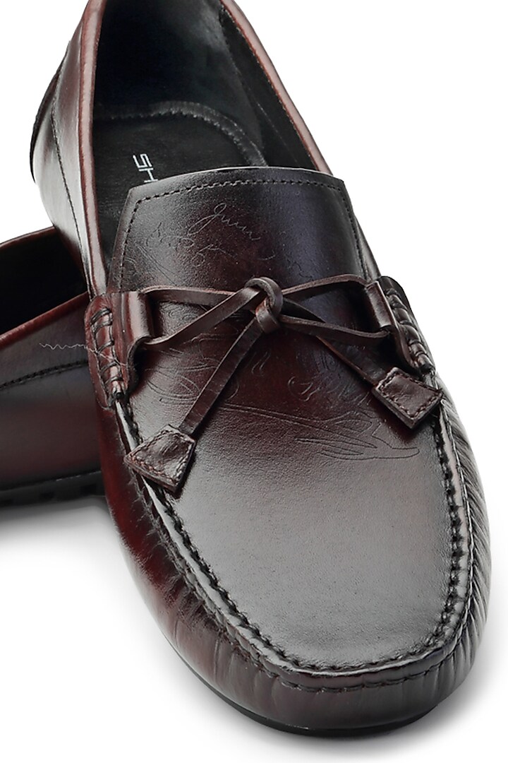 Burgundy Leather Loafers by SHUTIQ at Pernia's Pop Up Shop