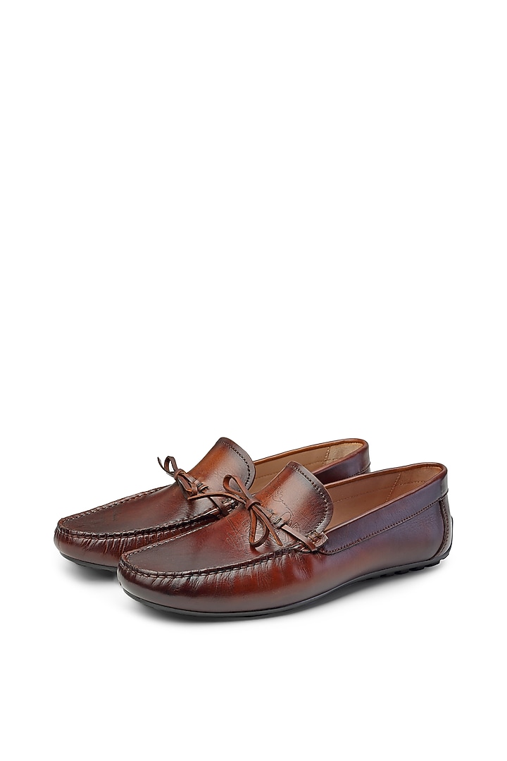 Brown Leather Loafers by SHUTIQ at Pernia's Pop Up Shop