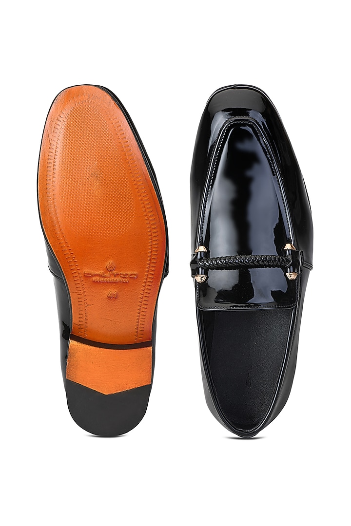 Black Patent Leather Slip On Shoes by SHUTIQ at Pernia's Pop Up Shop