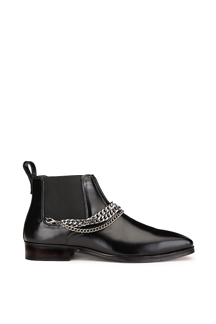Black Leather Boots by SHUTIQ at Pernia's Pop Up Shop
