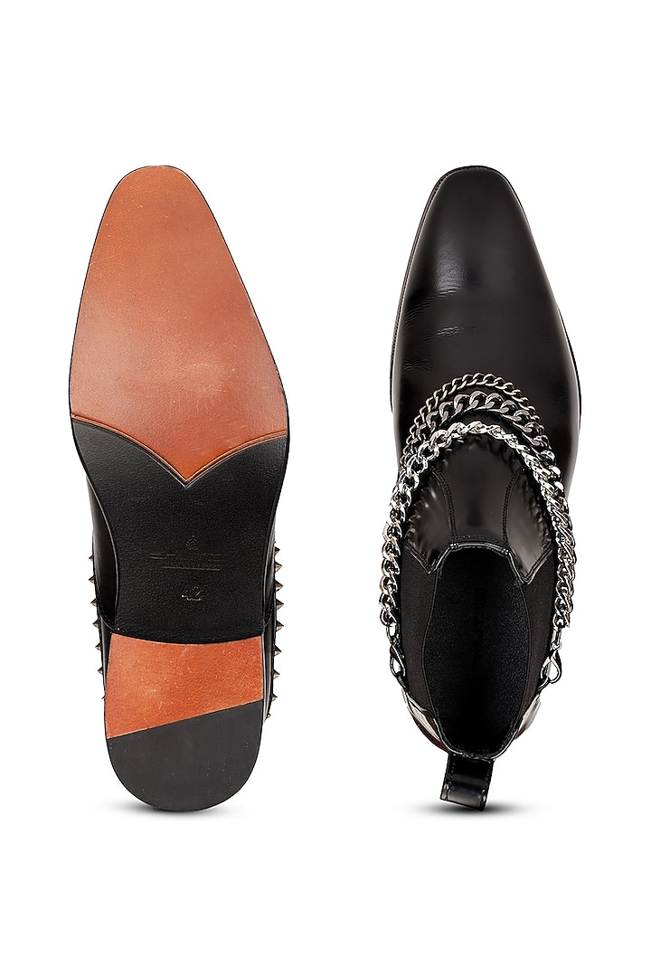 Black Leather Boots by SHUTIQ at Pernia's Pop Up Shop