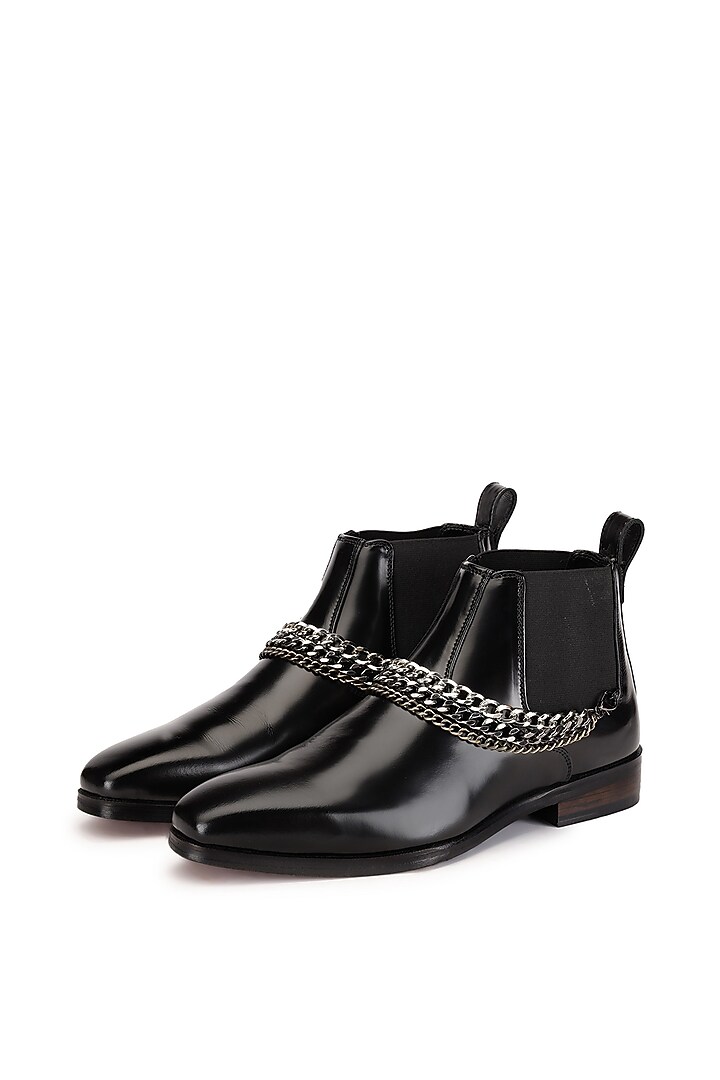 Black Leather Boots by SHUTIQ at Pernia's Pop Up Shop