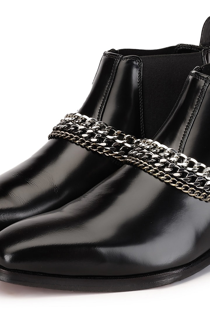Black Leather Boots by SHUTIQ at Pernia's Pop Up Shop