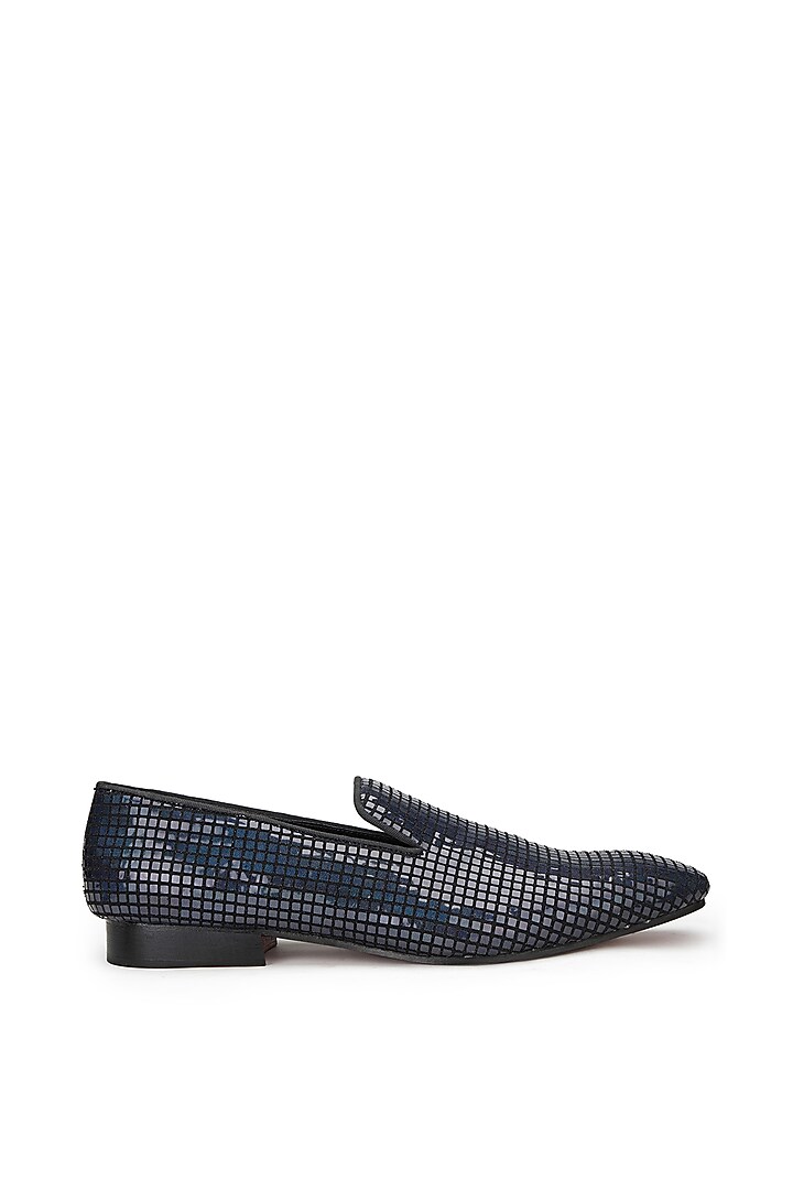 Silver & Grey Fabric Slip-On Shoes by SHUTIQ at Pernia's Pop Up Shop