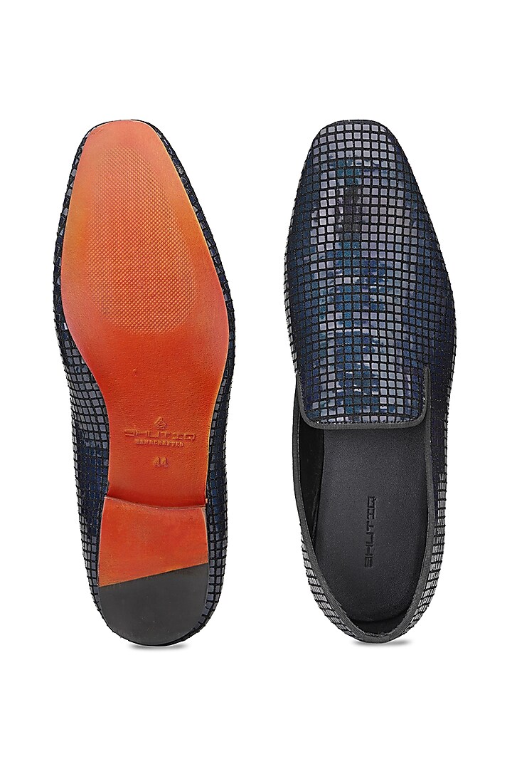 Silver & Grey Fabric Slip-On Shoes by SHUTIQ at Pernia's Pop Up Shop