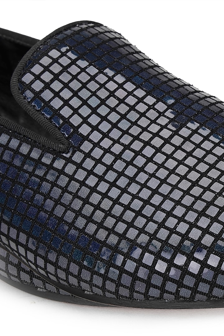 Silver & Grey Fabric Slip-On Shoes by SHUTIQ at Pernia's Pop Up Shop
