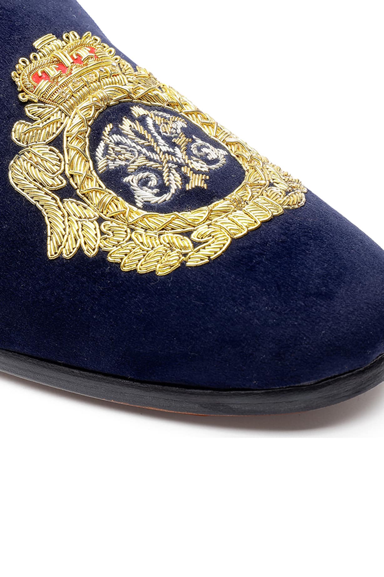 Vero Cuoio Blue Velvet Oxfords Sz 43 Gold Embroidery Luca Di Napoli Italy Vero Cuoio - 7 For Sale on 1stDibs | vero cuoio shoes online  main image 4