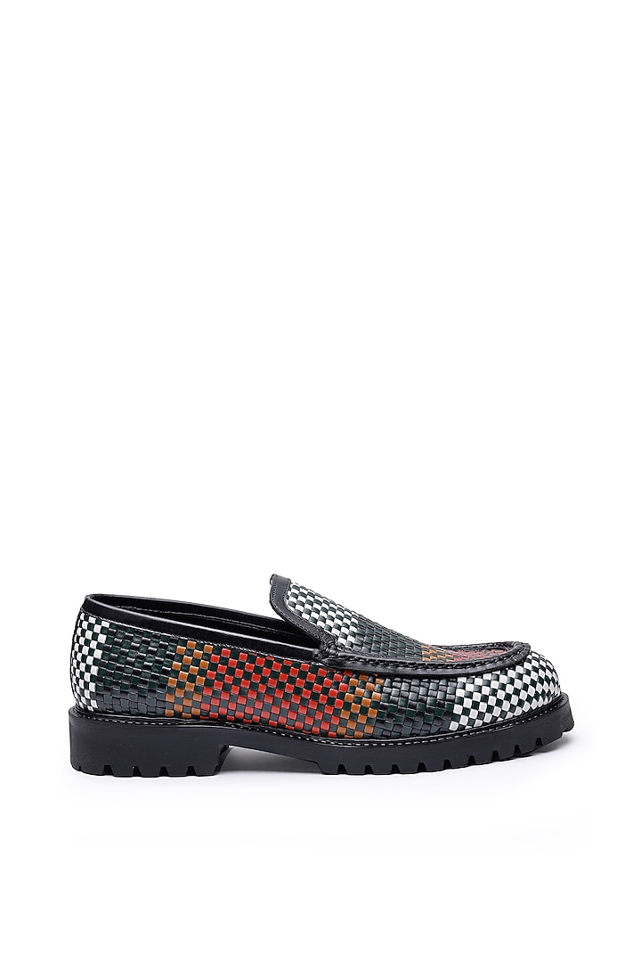 Multi-Colored Leather Slip-Ons Shoes by SHUTIQ at Pernia's Pop Up Shop