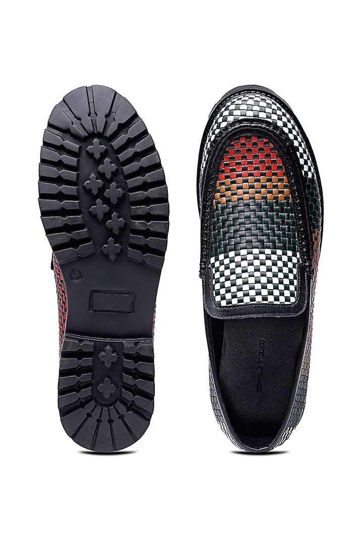 Multi-Colored Leather Slip-Ons Shoes by SHUTIQ at Pernia's Pop Up Shop