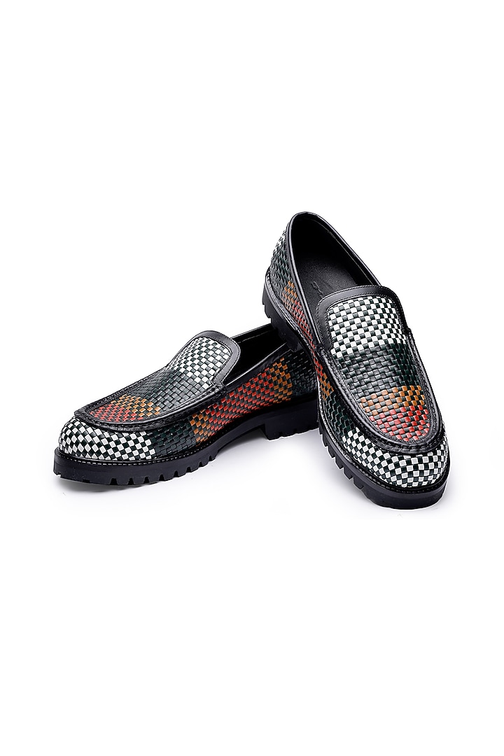 Multi-Colored Leather Slip-Ons Shoes by SHUTIQ at Pernia's Pop Up Shop