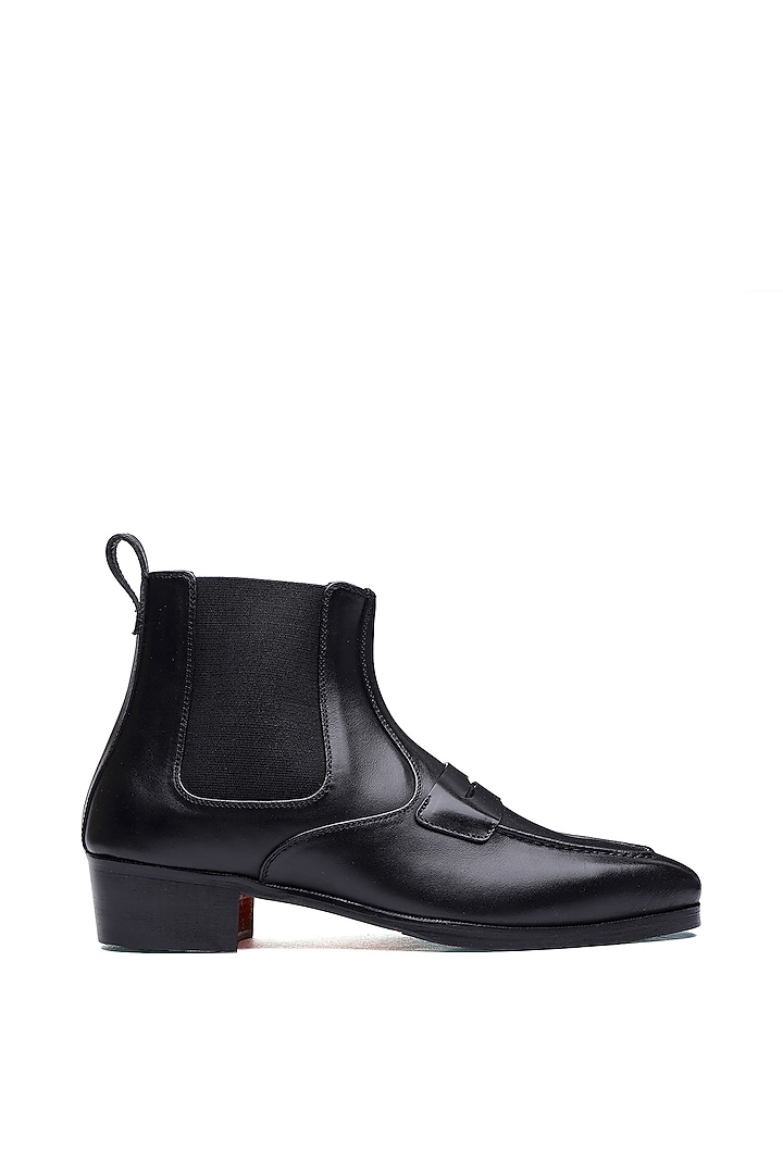 Black Patent Leather Prism Boots by SHUTIQ at Pernia's Pop Up Shop