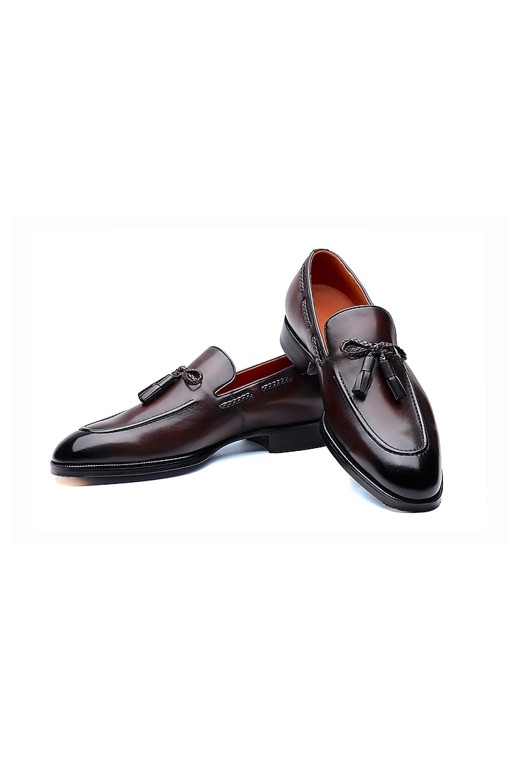 Brown Leather Loafers by SHUTIQ at Pernia's Pop Up Shop