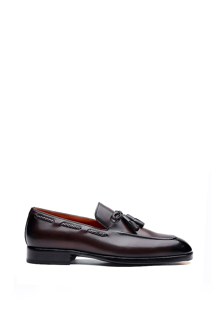 Brown Leather Loafers by SHUTIQ at Pernia's Pop Up Shop