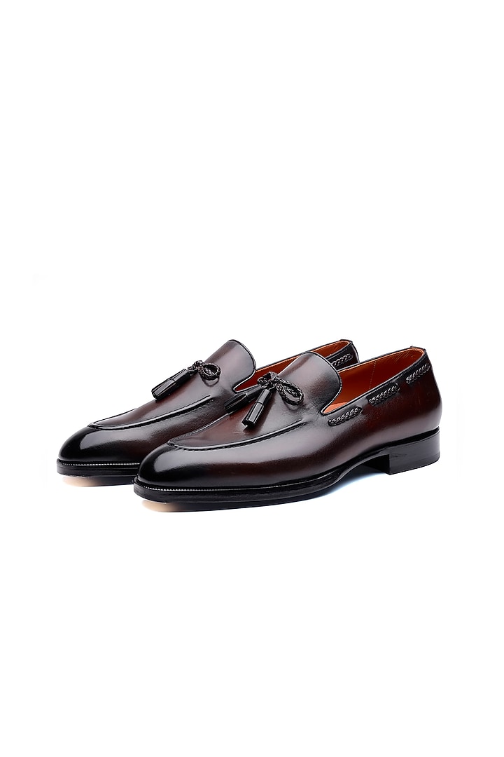 Brown Leather Loafers by SHUTIQ at Pernia's Pop Up Shop