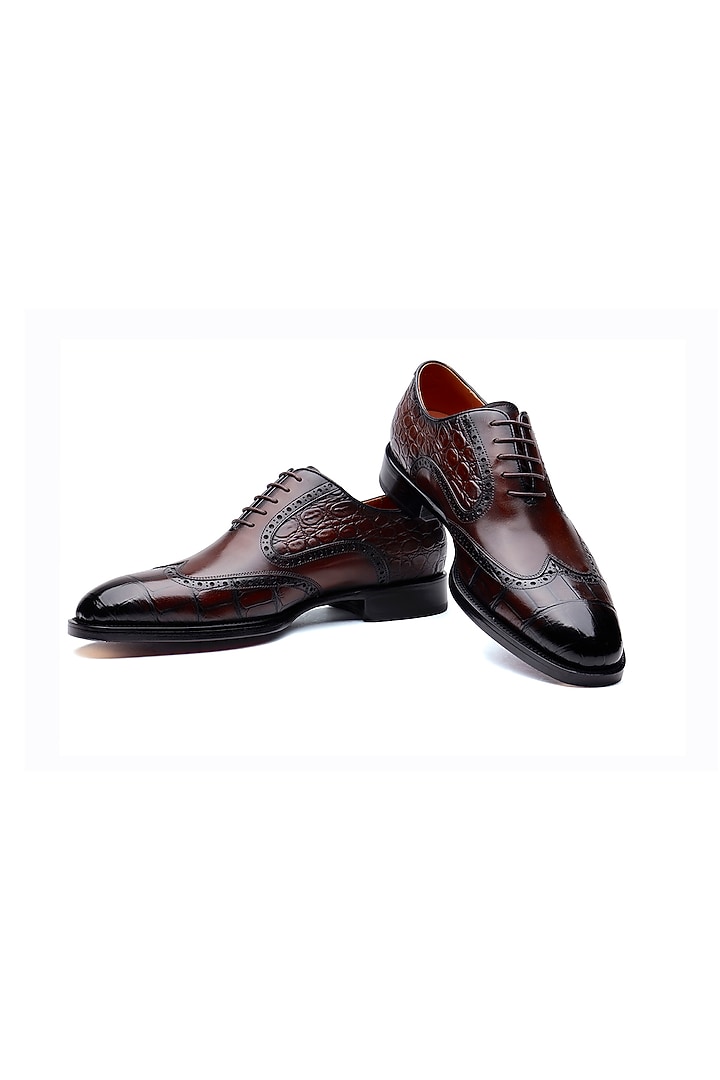 Dark Brown Leather Shoes by SHUTIQ at Pernia's Pop Up Shop