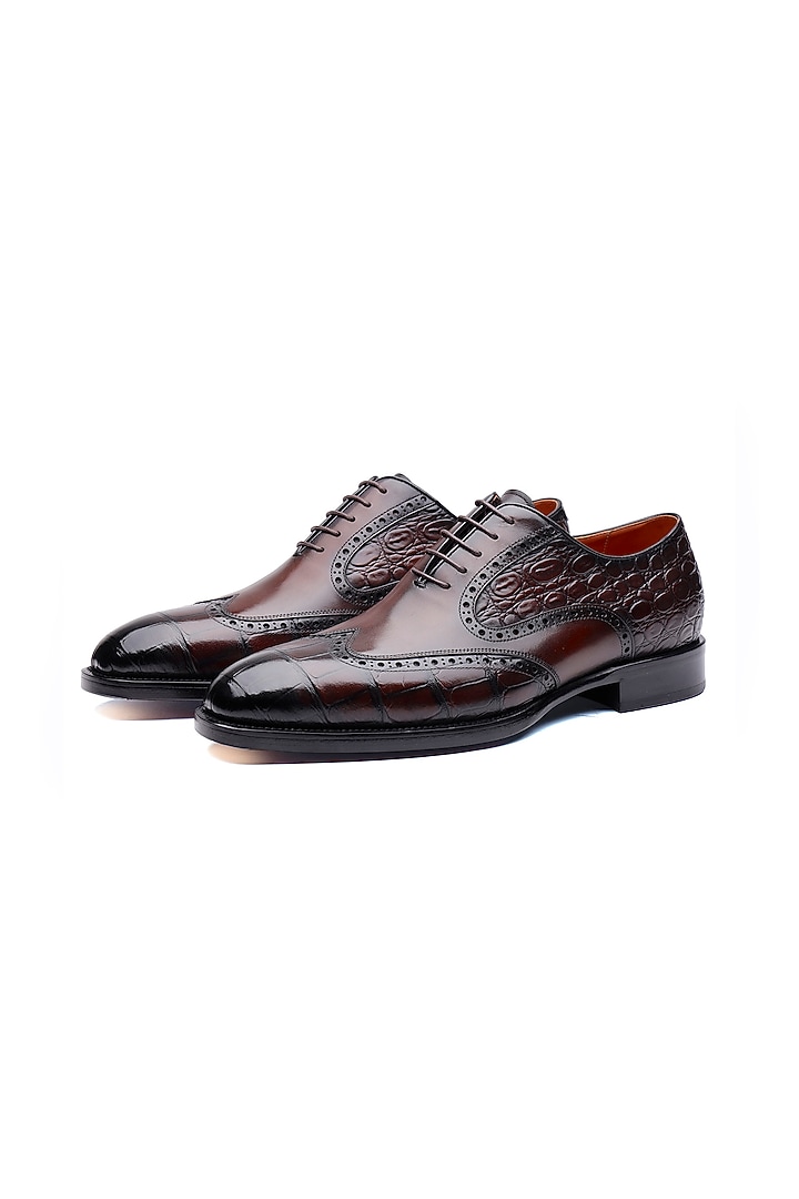 Dark Brown Leather Shoes by SHUTIQ at Pernia's Pop Up Shop