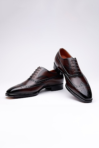 Brown Leather Shoes by SHUTIQ