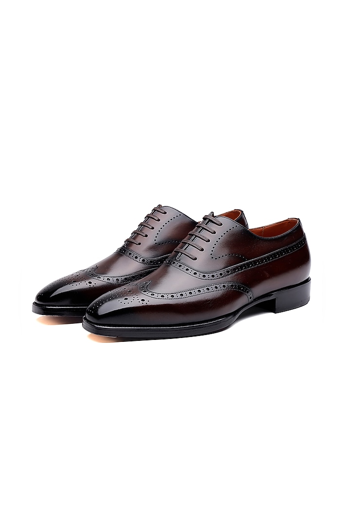 Brown Leather Shoes by SHUTIQ at Pernia's Pop Up Shop