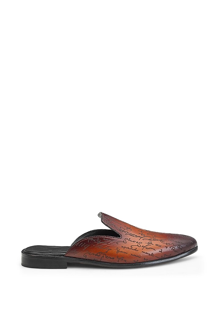 Tan Brown Leather Slip-On Shoes by SHUTIQ at Pernia's Pop Up Shop