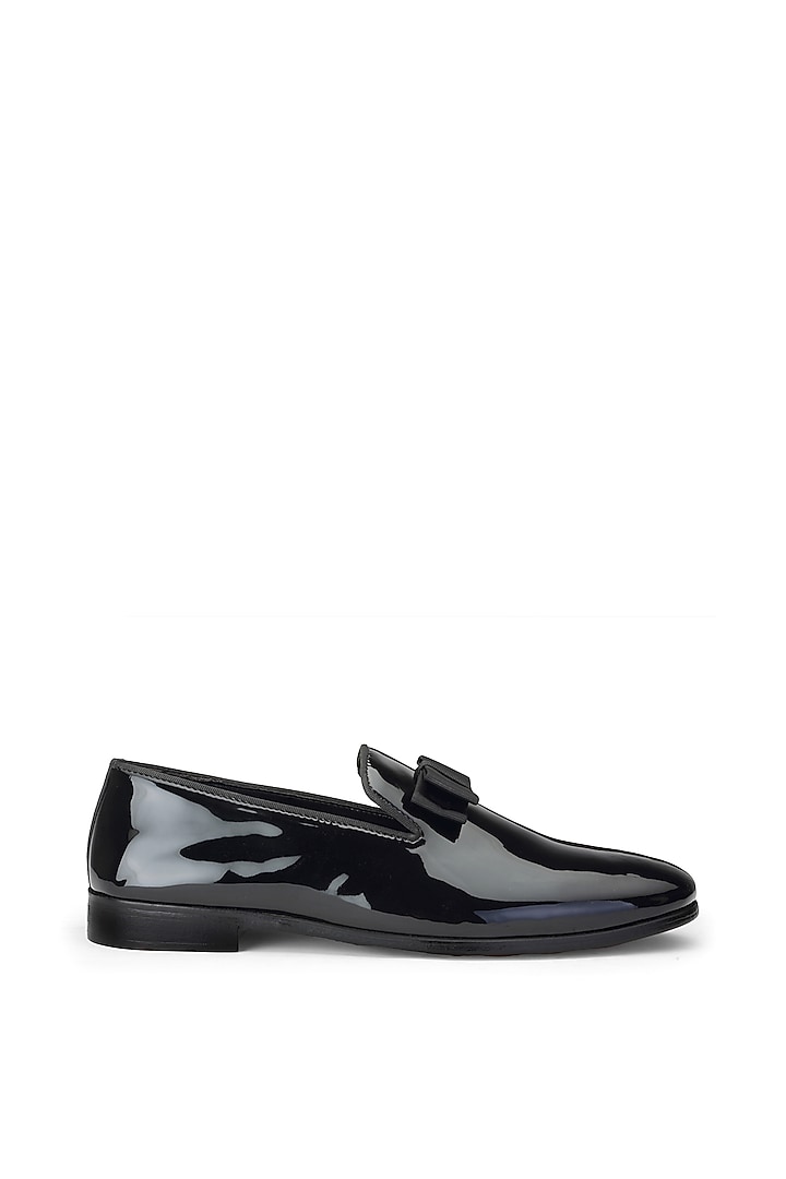 Black Patent Leather Slip-On Shoes by SHUTIQ at Pernia's Pop Up Shop