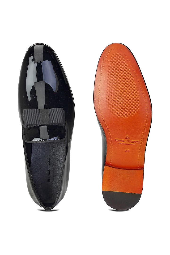 Black Patent Leather Slip-On Shoes by SHUTIQ at Pernia's Pop Up Shop