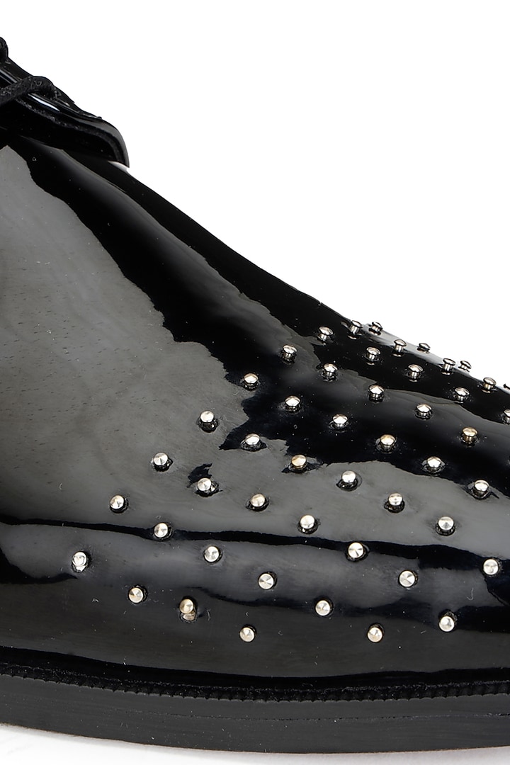 Black Leather Lace-Up Shoes by SHUTIQ at Pernia's Pop Up Shop