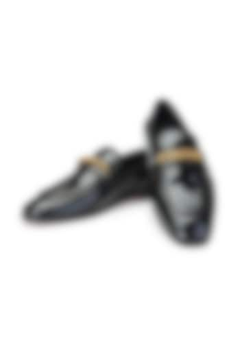 Black Patent Leather Slip-On Shoes by SHUTIQ at Pernia's Pop Up Shop