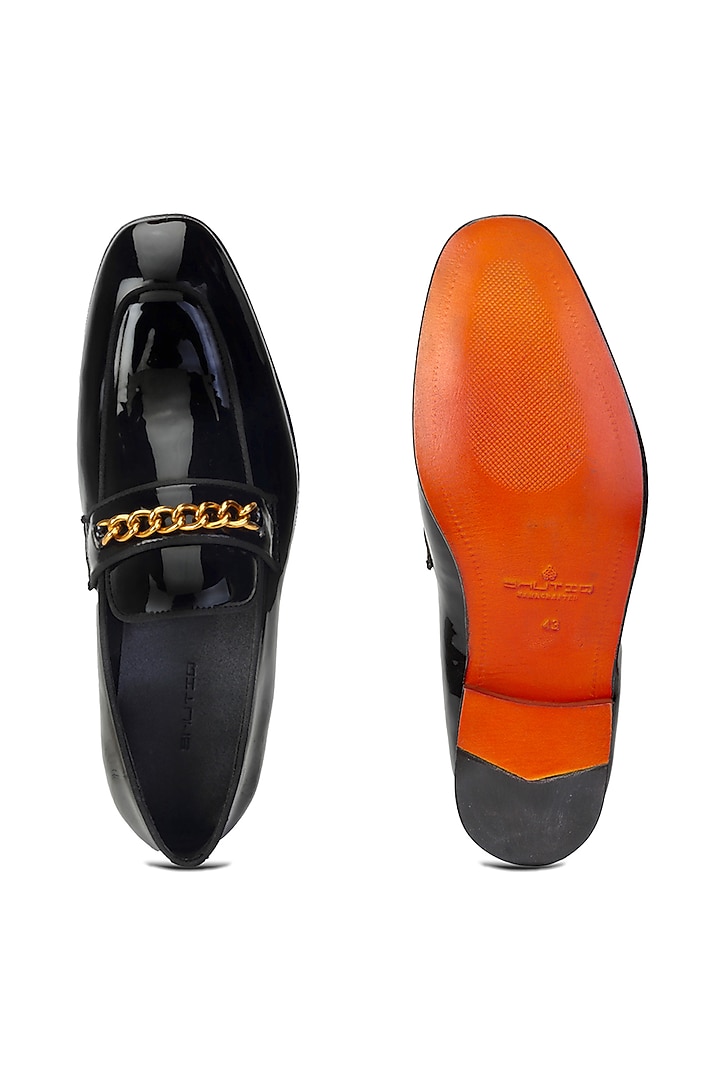 Black Patent Leather Slip-On Shoes by SHUTIQ at Pernia's Pop Up Shop