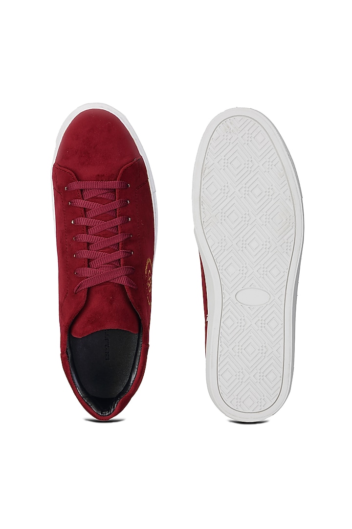 Red Velvet Sneakers by SHUTIQ at Pernia's Pop Up Shop