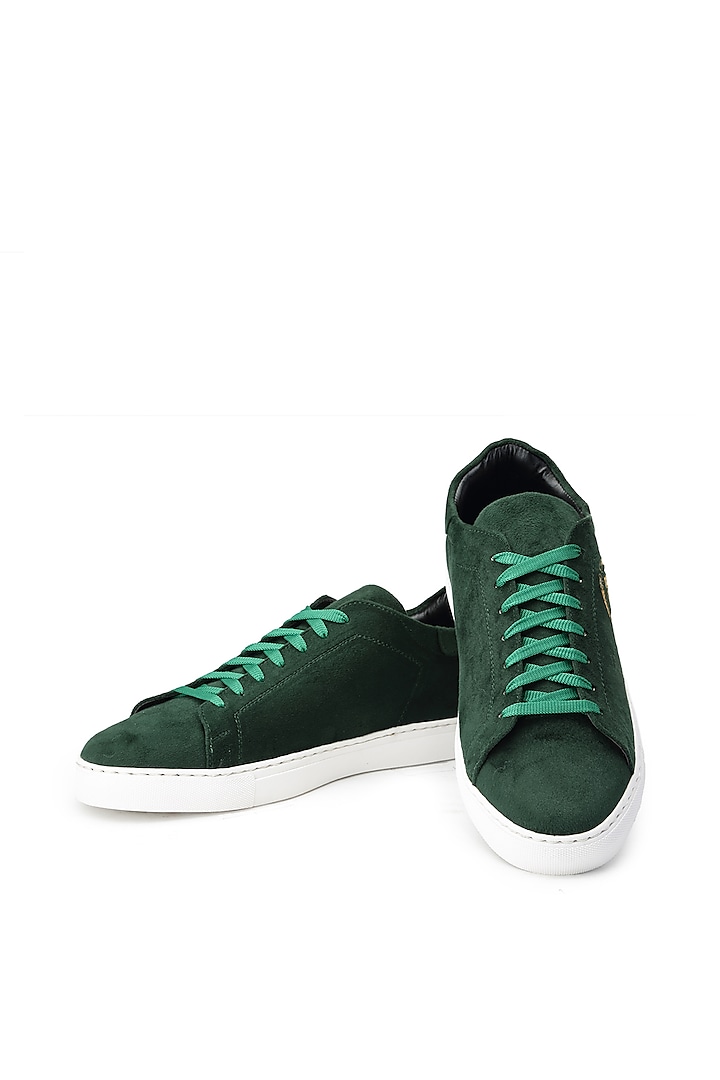 Green Velvet Sneakers by SHUTIQ