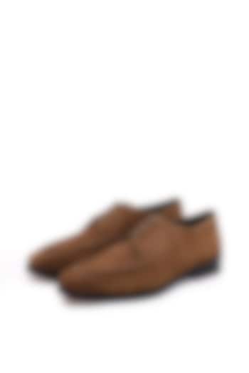 Brown Suede Slip-On Shoes by SHUTIQ