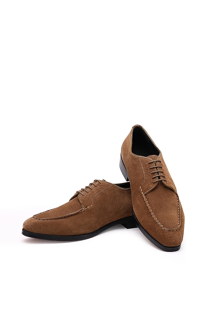 Brown Suede Slip-On Shoes by SHUTIQ at Pernia's Pop Up Shop