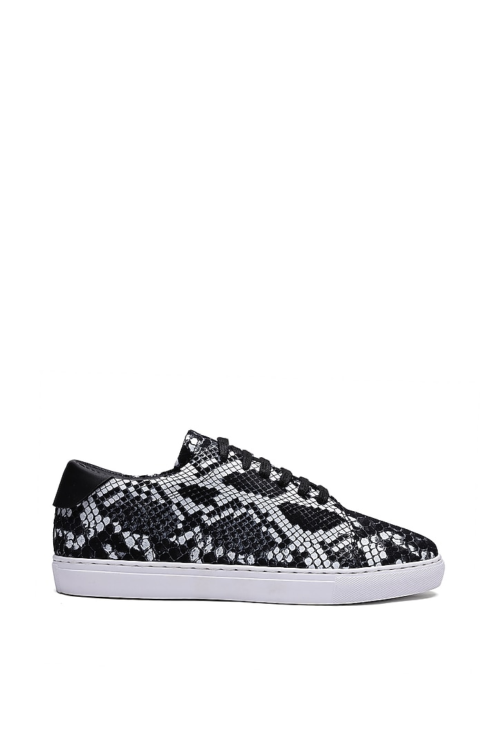 Black Leather Sneakers by SHUTIQ at Pernia's Pop Up Shop