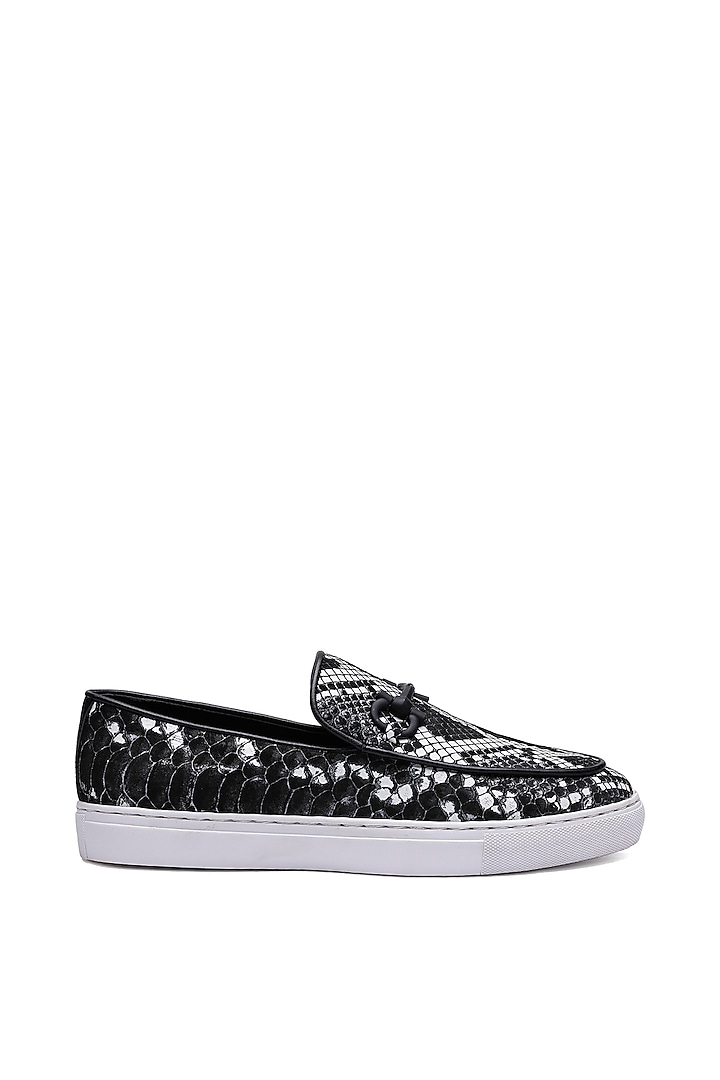 Black Leather Sneakers by SHUTIQ at Pernia's Pop Up Shop