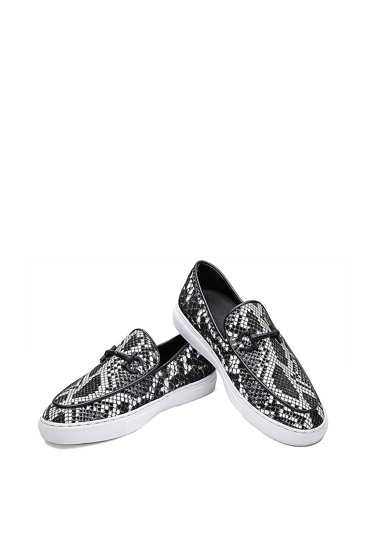 Black Leather Sneakers by SHUTIQ at Pernia's Pop Up Shop