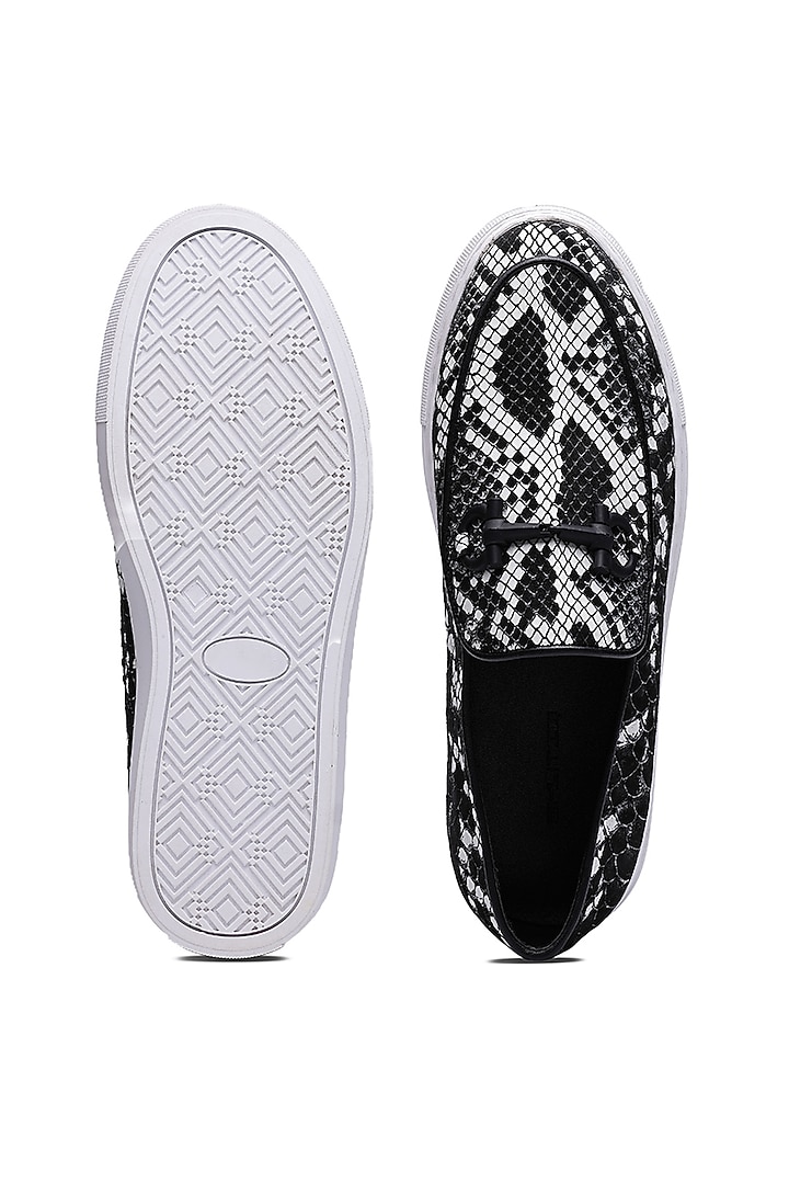 Black Leather Sneakers by SHUTIQ at Pernia's Pop Up Shop