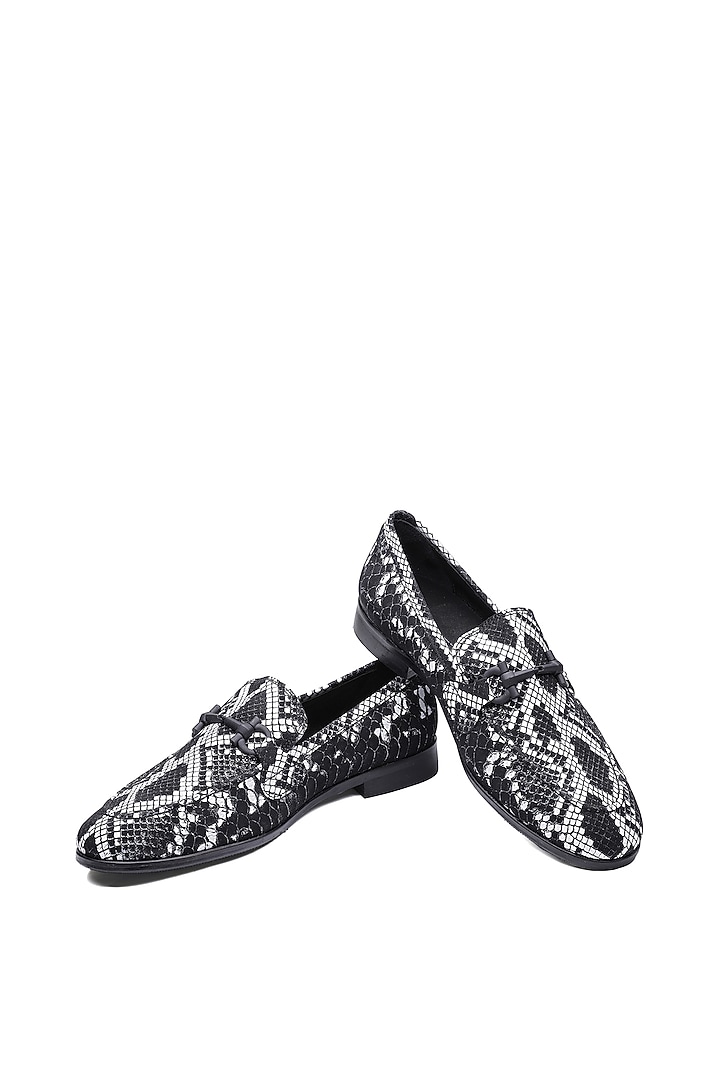 Black Leather Slip-On Sneakers by SHUTIQ at Pernia's Pop Up Shop