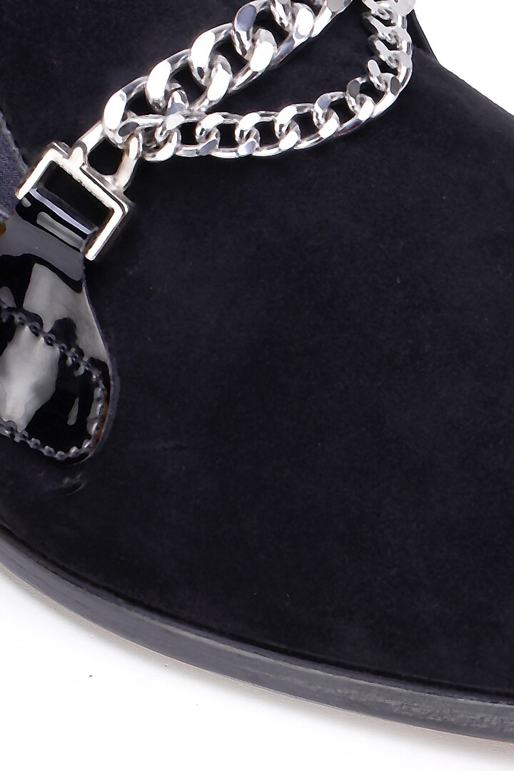 Black Suede & Patent Leather Slip-On Shoes by SHUTIQ at Pernia's Pop Up Shop