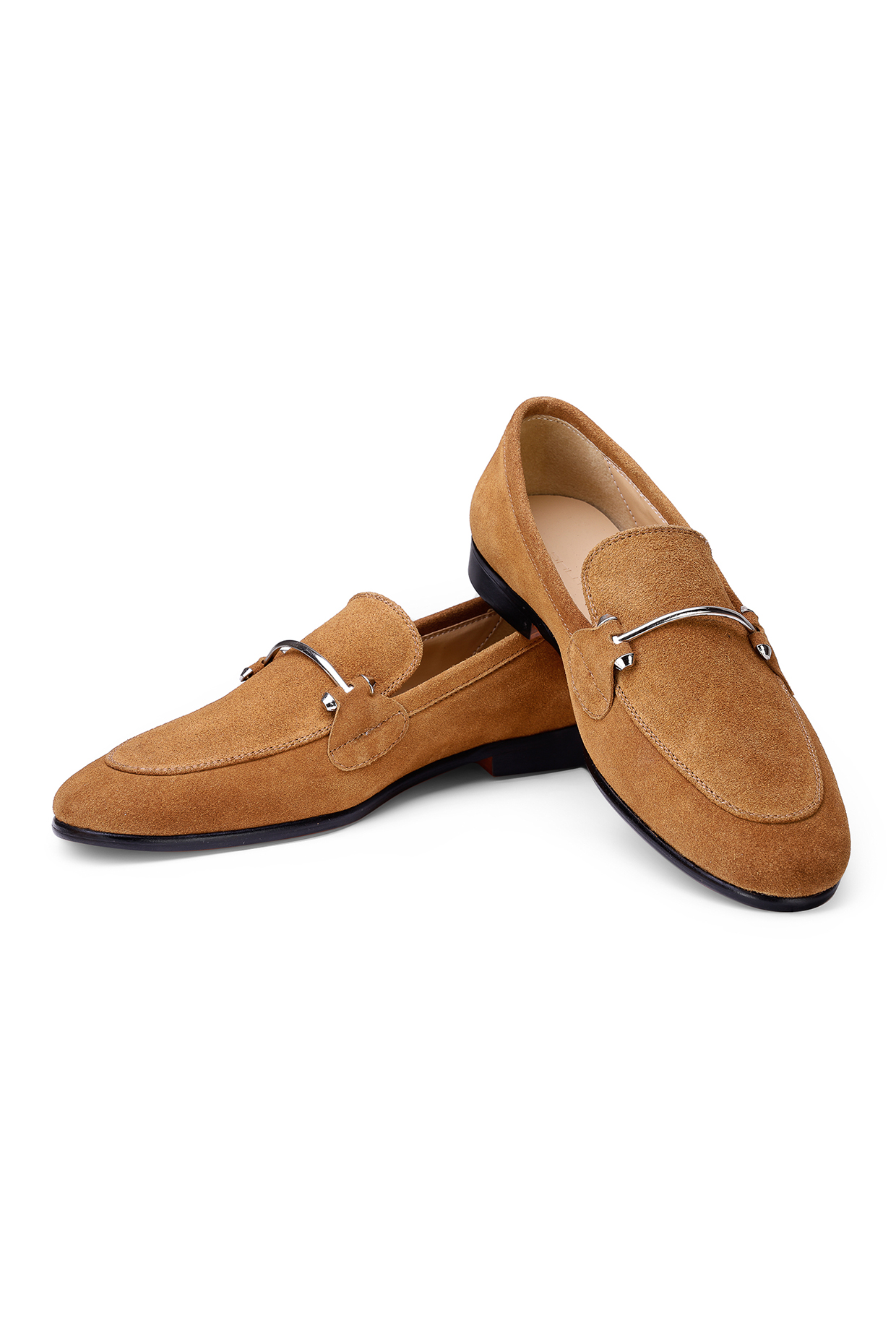 Tan Suede Slip-On Shoes by SHUTIQ