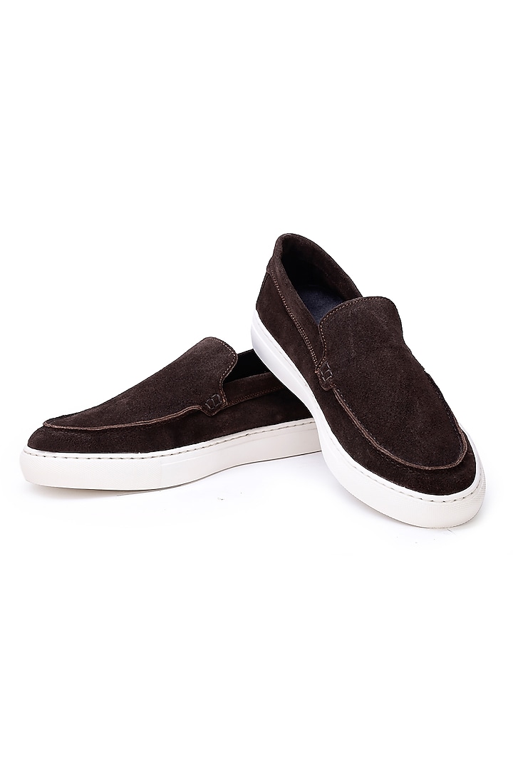 Brown Suede Sneakers by SHUTIQ