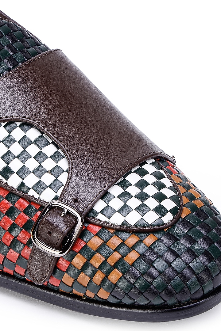 Multi-Colored Leather Monk Shoes by SHUTIQ at Pernia's Pop Up Shop