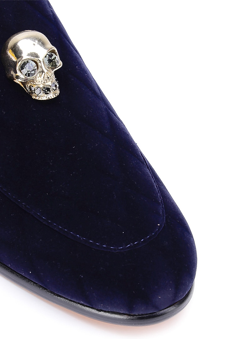 Blue Velvet Mules by SHUTIQ at Pernia's Pop Up Shop