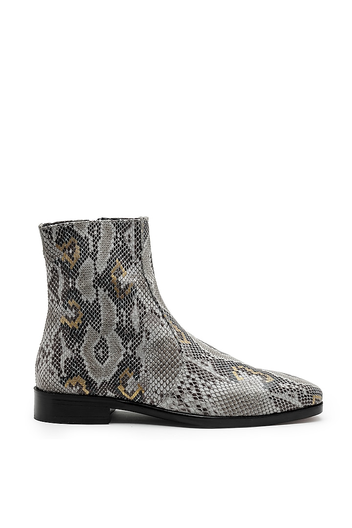 Multi-Colored Leather Leopard Printed Boots by SHUTIQ at Pernia's Pop Up Shop