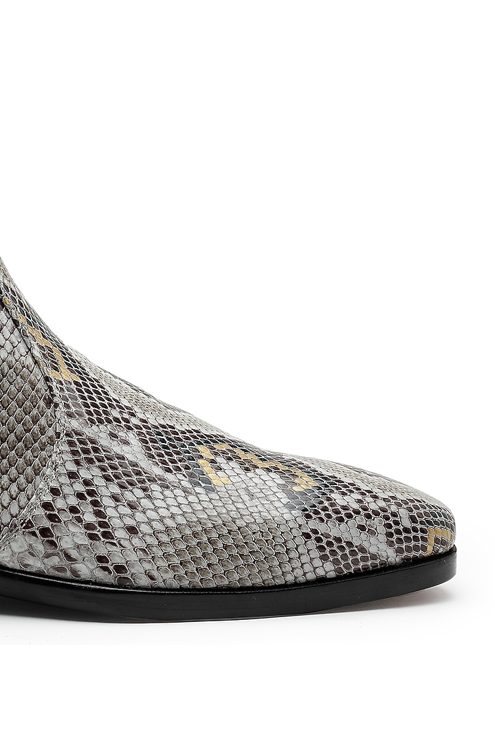 Multi-Colored Leather Leopard Printed Boots by SHUTIQ at Pernia's Pop Up Shop